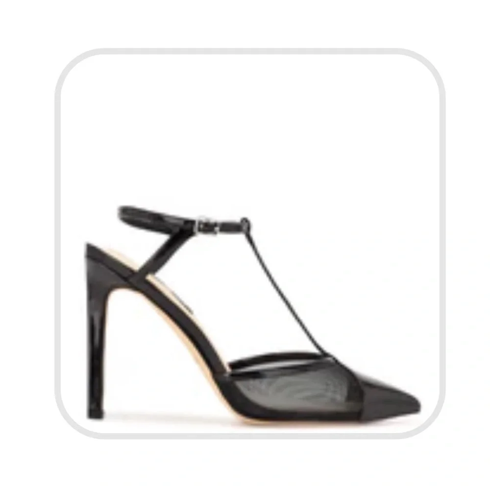Black High Heels Pointed Closed Toe Size 7 - Picture 7 of 7